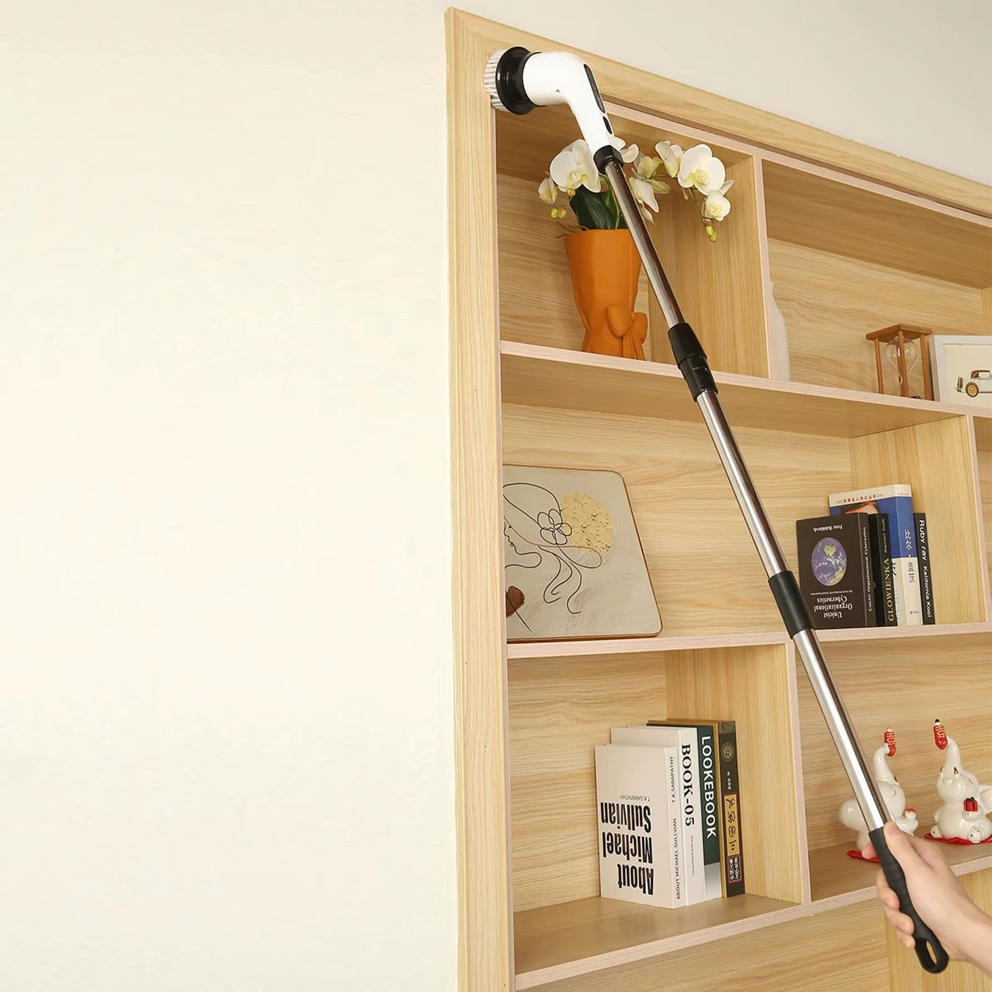 Escova Electrica Limpieza Hogar, Cepillo Limpieza Hogar con 9 Cabezales Reemplazables y Impermeable IPX7, Fregadora Giratoria Eléctrica